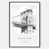 Brooklyn Bridge Line Drawing Art Print - Main - Black Frame - Portrait