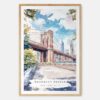 Brooklyn Bridge Watercolor Art Print - Main - Wood Frame