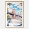 Brooklyn Bridge Watercolor Art Print - Main - Wood Frame