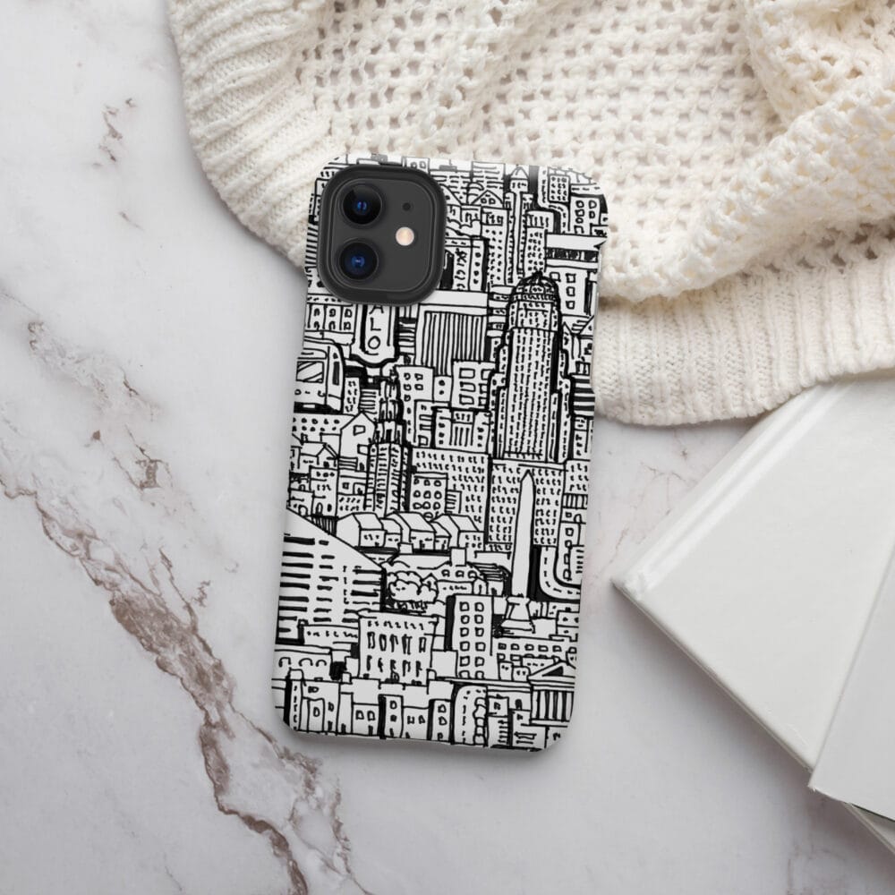 Buffalo NY LIne Art Phone Case - Tough Case - On Table Buffalo NY LIne Art Phone Case - Tough Case - On Table