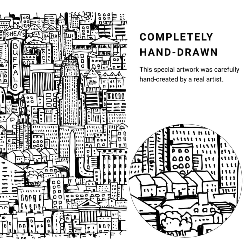 Buffalo NY Vector Art - Single Line Art Detail Buffalo NY Vector Art - Single Line Art Detail