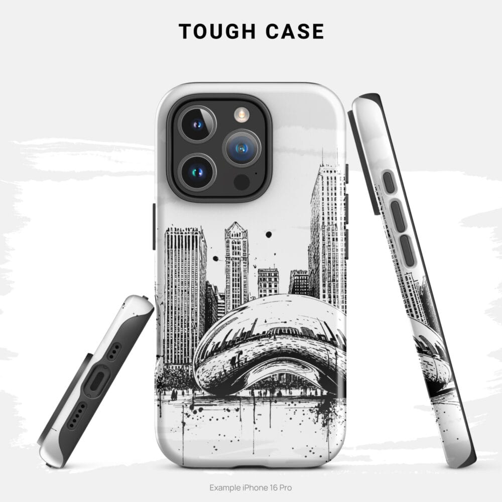 Chicago Cloud Gate - The Bean Phone Case - Tough Case - Sideviews Chicago Cloud Gate - The Bean Phone Case - Tough Case - Sideviews
