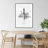 Chicago Line Drawing Art Print - Kitchen Wall Art - Portrait