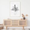 Chicago Line Drawing Art Print - Shelf