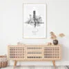 Chicago Line Drawing Art Print - Shelf