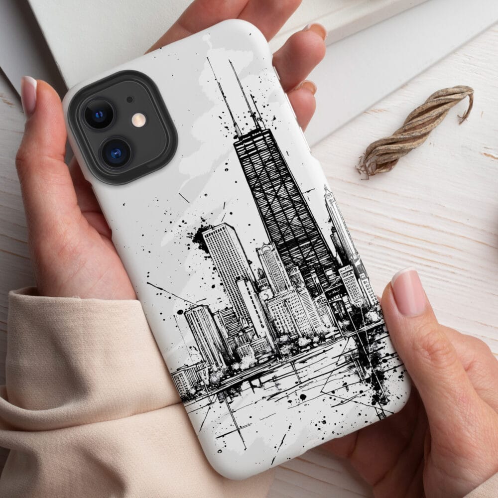 Chicago Skyline Line Art Phone Case - Tough Case - Lifetsyle Chicago Skyline Line Art Phone Case - Tough Case - Lifetsyle