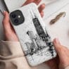 Chicago Skyline Line Art Phone Case - Tough Case - Lifetsyle