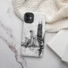Chicago Skyline Line Art Phone Case - Tough Case - On Table