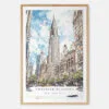 Chrysler Building Watercolor Art Print - Main - Wood Frame