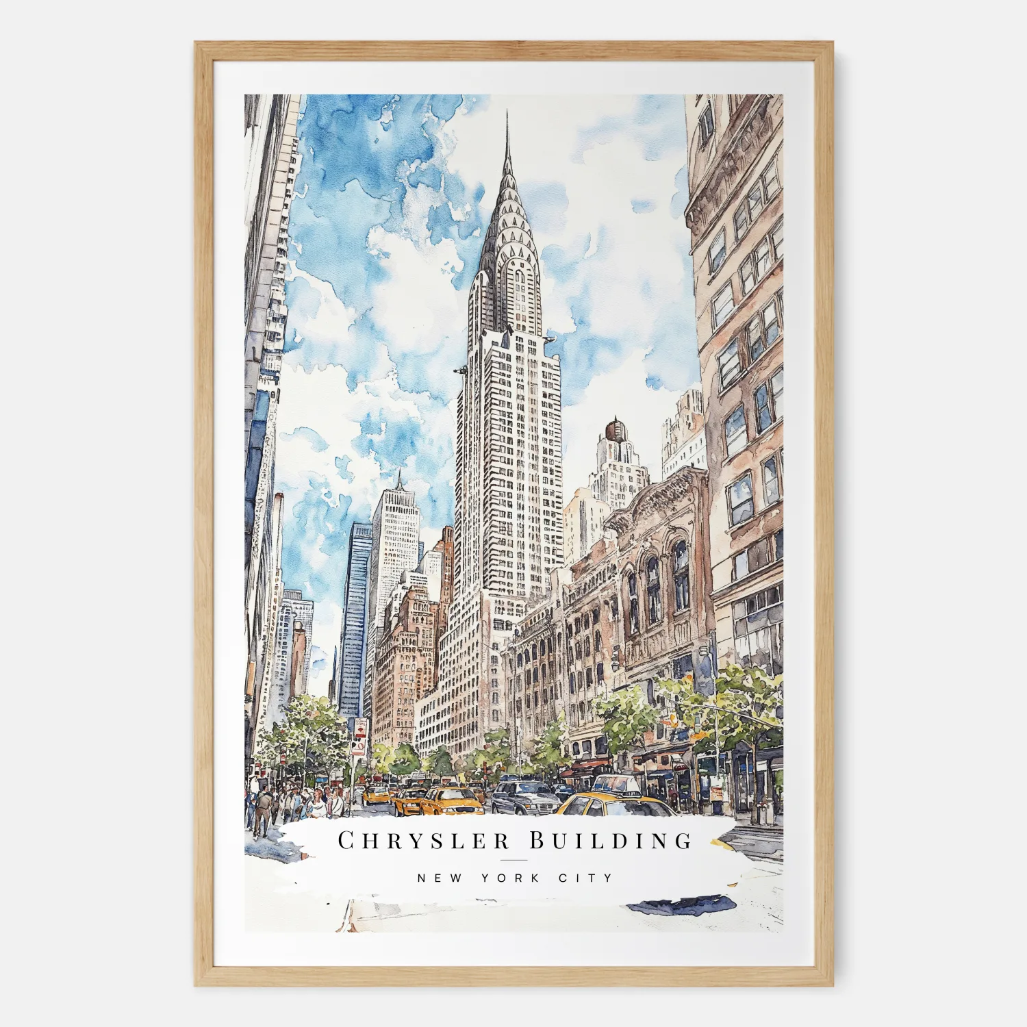 Chrysler Building Watercolor Art - NYC Landmark Art Print