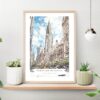 Chrysler Building Watercolor Art Print on shelf