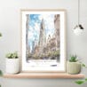 Chrysler Building Watercolor Art Print on shelf