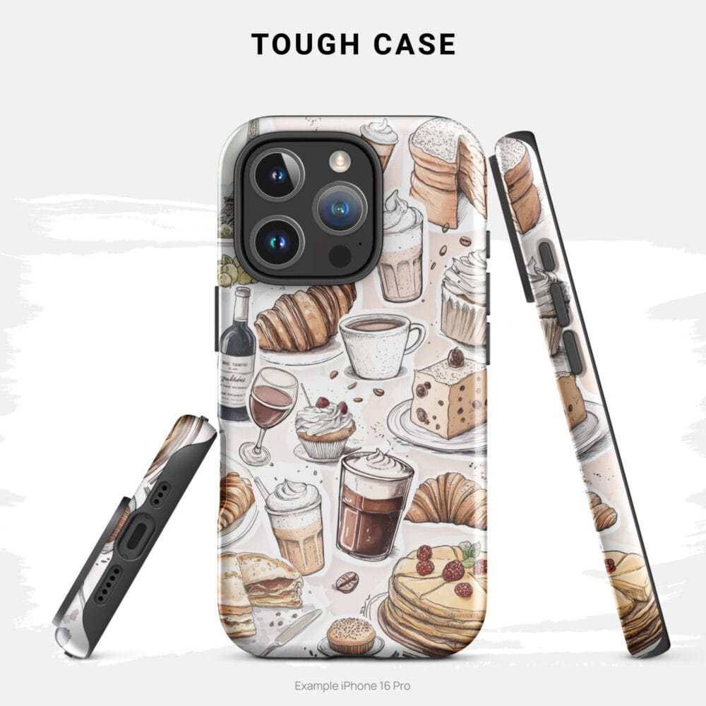 Cute French themed Phone Case with French Food - Touch Case - Sideviews Cute French themed Phone Case with French Food - Touch Case - Sideviews