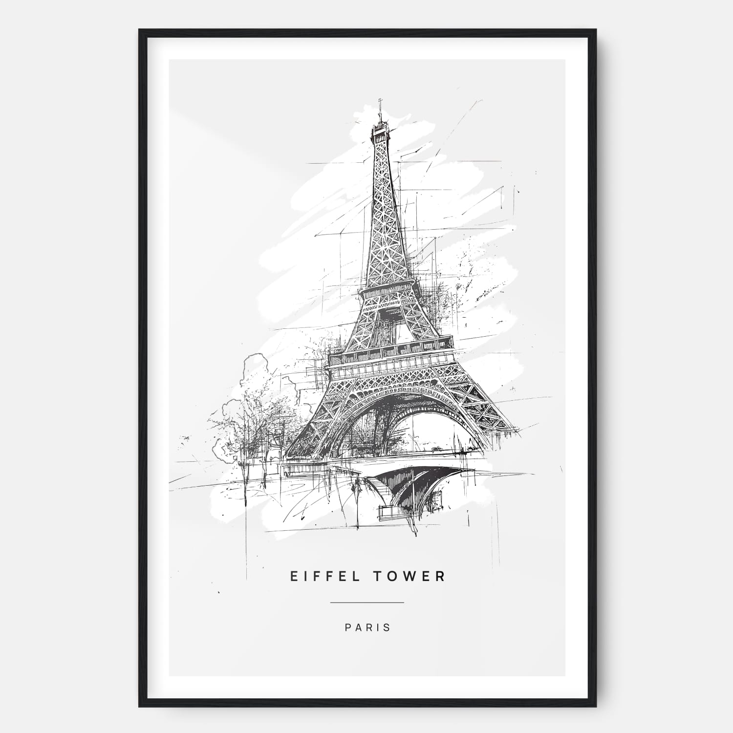 Eiffel Tower Line Drawing – Art Print