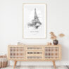 Eiffel Tower Pencil Drawing Art Print - Shelf - Portrait