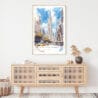 Empire State Building Watercolor Art Print - Shelf - Portrait