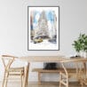 Flatiron Building Watercolor Art Print - Kitchen Wall Art - Portrait