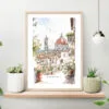 Florence Italy Watercolor Painting Art Print on shelf
