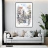 Framed Amsterdam Watercolor Wall Art - Living Room - Portrait