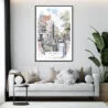 Framed Amsterdam Watercolor Wall Art - Living Room - Portrait