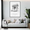 Framed Arc De Triomphe Line Drawing Wall Art - Living Room - Portrait