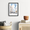 Framed Berlin Watercolor Painting Wall Art - Hallway - Portrait