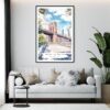 Framed Brooklyn Bridge Watercolor Wall Art - Living Room - Portrait