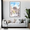 Framed Edinburgh Castle watercolor Wall Art - Living Room - Portrait