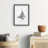 Framed Eiffel Tower Pencil Drawing Wall Art - Hallway - Portrait