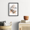 Framed El Capitan Yosemite Watercolor Wall Art - Hallway - Portrait