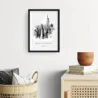 Framed Empire State Building Line Drawing Wall Art - Hallway - Portrait