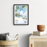 Framed Hawaii Watercolor Wall Art - Hallway - Portrait