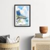 Framed Kauai Hawaii Watercolor Wall Art - Hallway - Portrait