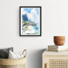 Framed Kauai Hawaii Watercolor Wall Art - Hallway - Portrait