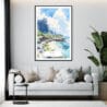 Framed Kauai Hawaii Watercolor Wall Art - Living Room - Portrait