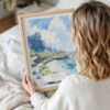 Framed Kauai Hawaii Watercolor Wall Art - Woman Holding - Portrait