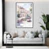 Framed Lisbon Watercolor Wall Art - Living Room - Portrait