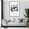 Framed Manhattan Bridge Line Drawing Wall Art - Living Room - Portrait
