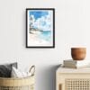 Framed Maui Beach Watercolor Wall Art - Hallway - Portrait