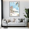 Framed Maui Hawaii Watercolor Wall Art - Living Room - Portrait