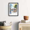 Framed Porto Watercolor Wall Art - Hallway - Portrait