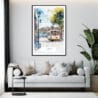 Framed Porto Watercolor Wall Art - Living Room - Portrait