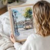 Framed Porto Watercolor Wall Art - Woman Holding - Portrait