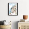 Framed Positano Watercolor Painting Wall Art - Hallway - Portrait