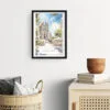 Framed Sagrada Familia Barcelona Watercolor Wall Art - Hallway - Portrait