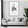 Framed Statue of Liberty Line Drawing Wall Art - Living Room - Portrait