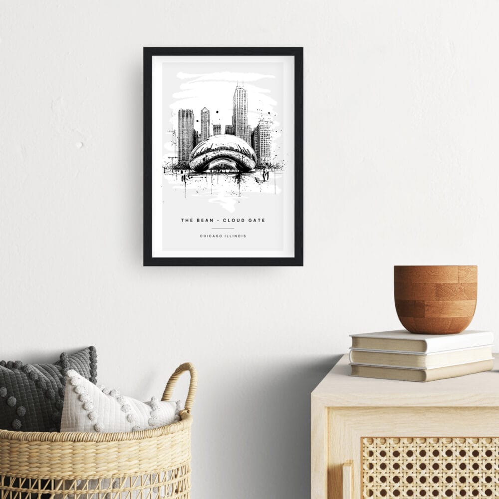 Framed The Bean Chicago Wall Art - Hallway - Portrait Framed The Bean Chicago Wall Art - Hallway - Portrait