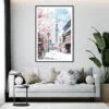 Framed Tokyo Skytree Watercolor Wall Art - Living Room - Portrait
