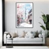 Framed Tokyo Skytree Watercolor Wall Art - Living Room - Portrait