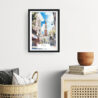 Framed Tokyo Watercolor Art Print with Tokyo Tower Wall Art - Hallway - Portrait